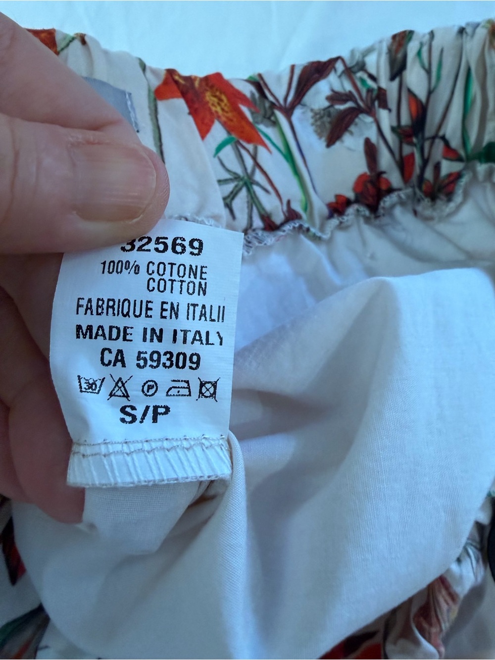 ANGELA MARA Wide Leg Pull on Floral Cotton Pants Italy S - Picture 11 of 15